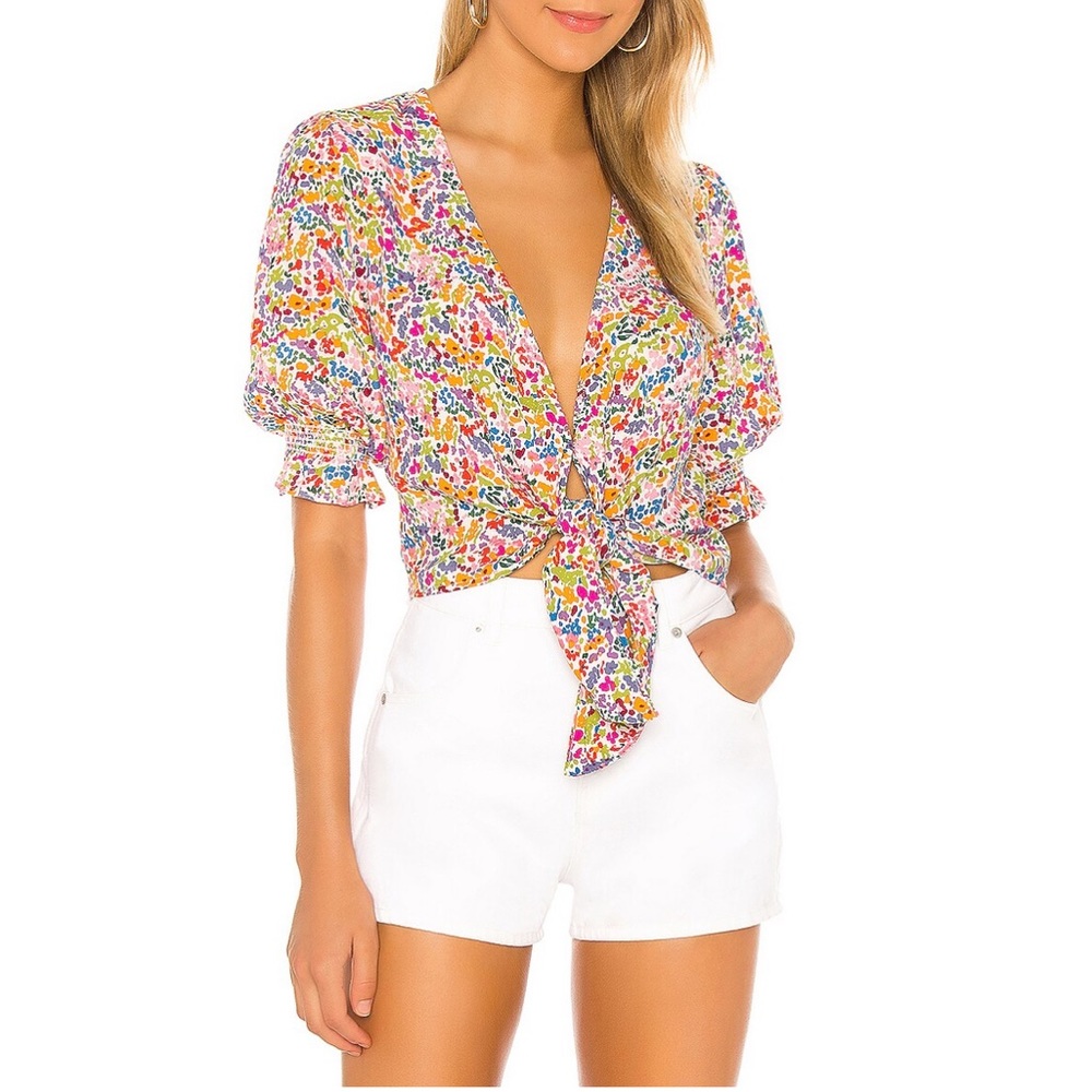 Show Me Your Mumu Kimmy Tie Top - Rainbow